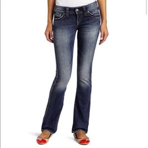 Y2K Low Rise Silver Jeans McKenzie Straight Leg Jeans Sz 29/32 Medium Wash Retro